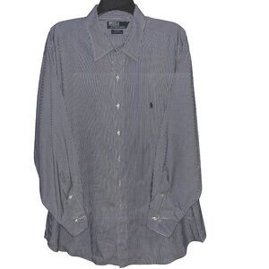 Polo by Ralph Lauren ANDREW Blue/White Pinstripe Shirt - 17.5neck